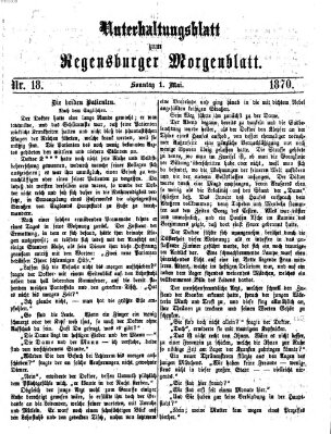 Regensburger Morgenblatt Sonntag 1. Mai 1870