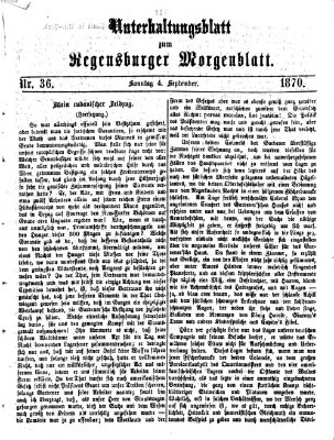 Regensburger Morgenblatt Sonntag 4. September 1870