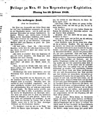Regensburger Conversations-Blatt (Regensburger Tagblatt) Montag 10. Februar 1840