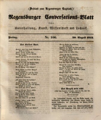 Regensburger Conversations-Blatt (Regensburger Tagblatt) Freitag 20. August 1841