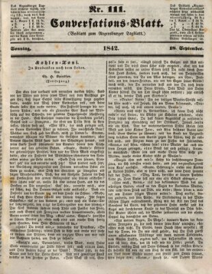 Regensburger Conversations-Blatt (Regensburger Tagblatt) Sonntag 18. September 1842
