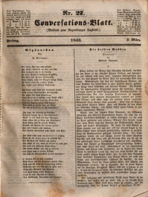 Regensburger Conversations-Blatt (Regensburger Tagblatt) Freitag 3. März 1843