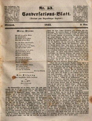 Regensburger Conversations-Blatt (Regensburger Tagblatt) Mittwoch 3. Mai 1843