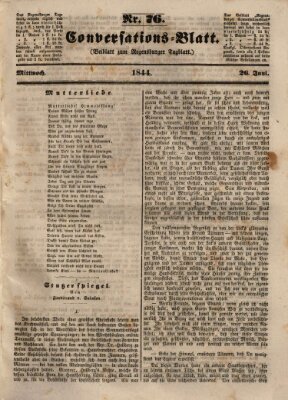 Regensburger Conversations-Blatt (Regensburger Tagblatt) Mittwoch 26. Juni 1844