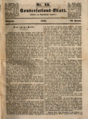 Regensburger Conversations-Blatt (Regensburger Tagblatt) Mittwoch 29. Januar 1845