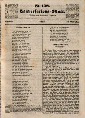 Regensburger Conversations-Blatt (Regensburger Tagblatt) Sonntag 16. November 1845