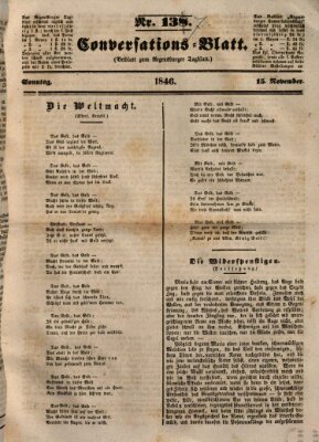 Regensburger Conversations-Blatt (Regensburger Tagblatt) Sonntag 15. November 1846