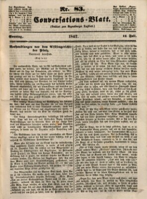Regensburger Conversations-Blatt (Regensburger Tagblatt) Sonntag 11. Juli 1847