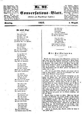 Regensburger Conversations-Blatt (Regensburger Tagblatt) Sonntag 1. August 1852