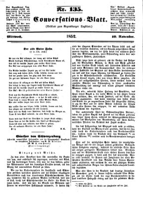 Regensburger Conversations-Blatt (Regensburger Tagblatt) Mittwoch 10. November 1852