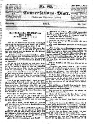 Regensburger Conversations-Blatt (Regensburger Tagblatt) Sonntag 22. Juli 1855