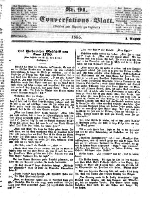 Regensburger Conversations-Blatt (Regensburger Tagblatt) Mittwoch 1. August 1855