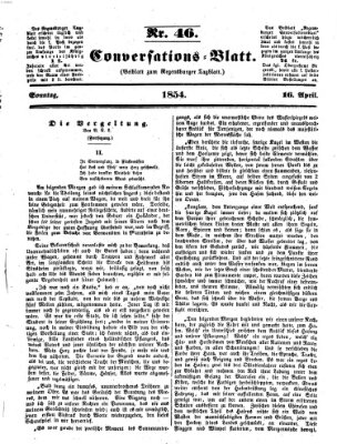 Regensburger Conversations-Blatt (Regensburger Tagblatt) Sonntag 16. April 1854