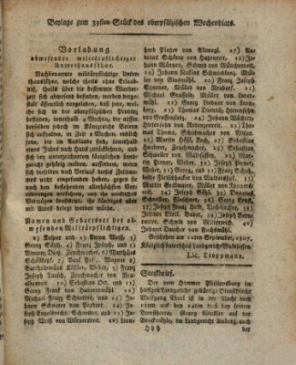Oberpfälzisches Wochenblat Donnerstag 24. September 1807
