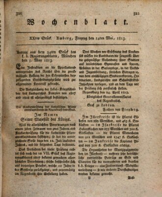 Wochenblatt (Oberpfälzisches Wochenblat) Freitag 14. Mai 1813