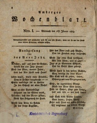 Amberger Wochenblatt (Oberpfälzisches Wochenblat) Mittwoch 1. Januar 1823