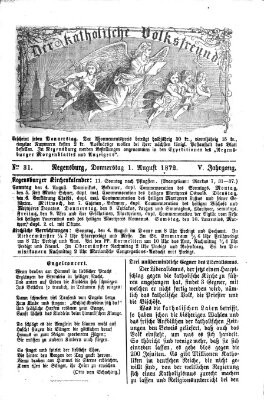 Der katholische Volksfreund Donnerstag 1. August 1872