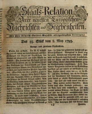 Staats-Relation der neuesten europäischen Nachrichten und Begebenheiten Mittwoch 8. Mai 1793