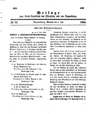 Königlich-bayerisches Kreis-Amtsblatt der Oberpfalz und von Regensburg (Königlich bayerisches Intelligenzblatt für die Oberpfalz und von Regensburg) Mittwoch 5. Juli 1854