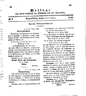 Königlich-bayerisches Kreis-Amtsblatt der Oberpfalz und von Regensburg (Königlich bayerisches Intelligenzblatt für die Oberpfalz und von Regensburg) Samstag 2. Februar 1856