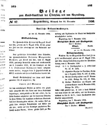 Königlich-bayerisches Kreis-Amtsblatt der Oberpfalz und von Regensburg (Königlich bayerisches Intelligenzblatt für die Oberpfalz und von Regensburg) Mittwoch 19. November 1856