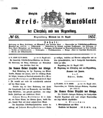 Königlich-bayerisches Kreis-Amtsblatt der Oberpfalz und von Regensburg (Königlich bayerisches Intelligenzblatt für die Oberpfalz und von Regensburg) Mittwoch 19. August 1857