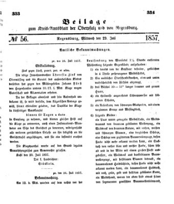 Königlich-bayerisches Kreis-Amtsblatt der Oberpfalz und von Regensburg (Königlich bayerisches Intelligenzblatt für die Oberpfalz und von Regensburg) Mittwoch 29. Juli 1857