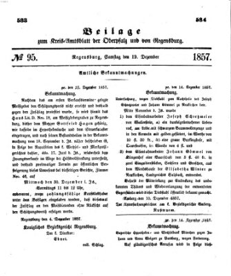 Königlich-bayerisches Kreis-Amtsblatt der Oberpfalz und von Regensburg (Königlich bayerisches Intelligenzblatt für die Oberpfalz und von Regensburg) Samstag 19. Dezember 1857