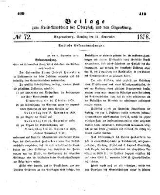 Königlich-bayerisches Kreis-Amtsblatt der Oberpfalz und von Regensburg (Königlich bayerisches Intelligenzblatt für die Oberpfalz und von Regensburg) Samstag 11. September 1858