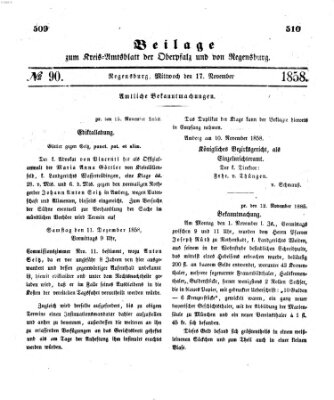 Königlich-bayerisches Kreis-Amtsblatt der Oberpfalz und von Regensburg (Königlich bayerisches Intelligenzblatt für die Oberpfalz und von Regensburg) Mittwoch 17. November 1858
