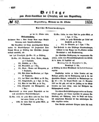 Königlich-bayerisches Kreis-Amtsblatt der Oberpfalz und von Regensburg (Königlich bayerisches Intelligenzblatt für die Oberpfalz und von Regensburg) Mittwoch 26. Oktober 1859