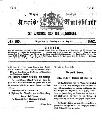 Königlich-bayerisches Kreis-Amtsblatt der Oberpfalz und von Regensburg (Königlich bayerisches Intelligenzblatt für die Oberpfalz und von Regensburg) Samstag 27. Dezember 1862