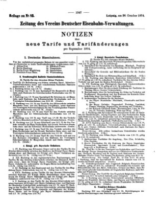 Zeitung des Vereins Deutscher Eisenbahnverwaltungen (Eisenbahn-Zeitung) Montag 26. Oktober 1874