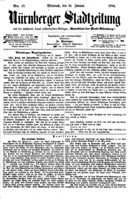 Nürnberger Stadtzeitung (Nürnberger Abendzeitung) Mittwoch 21. Januar 1874