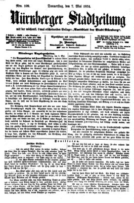 Nürnberger Stadtzeitung (Nürnberger Abendzeitung) Donnerstag 7. Mai 1874