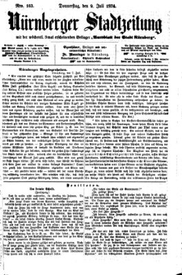 Nürnberger Stadtzeitung (Nürnberger Abendzeitung) Donnerstag 9. Juli 1874