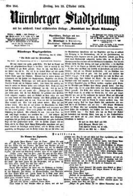 Nürnberger Stadtzeitung (Nürnberger Abendzeitung) Freitag 23. Oktober 1874