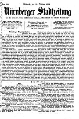 Nürnberger Stadtzeitung (Nürnberger Abendzeitung) Mittwoch 28. Oktober 1874