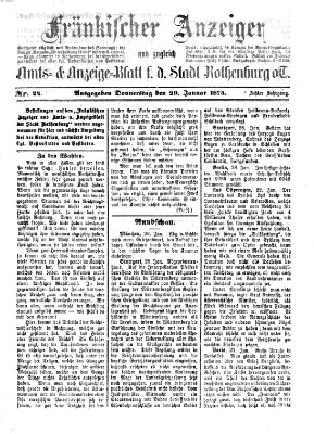 Fränkischer Anzeiger Donnerstag 29. Januar 1874