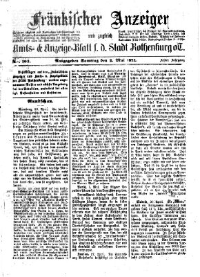Fränkischer Anzeiger Samstag 2. Mai 1874