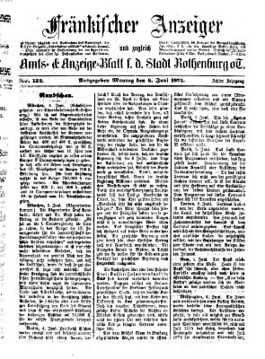 Fränkischer Anzeiger Montag 8. Juni 1874