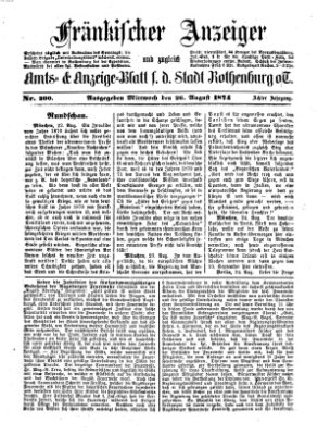 Fränkischer Anzeiger Mittwoch 26. August 1874