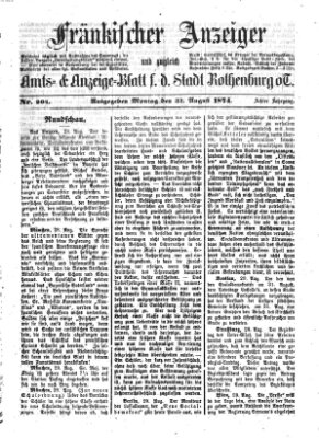 Fränkischer Anzeiger Montag 31. August 1874