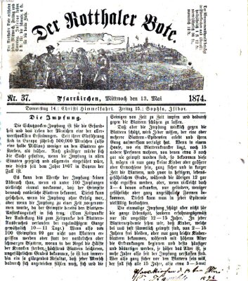 Rottaler Bote Mittwoch 13. Mai 1874