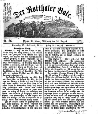 Rottaler Bote Mittwoch 26. August 1874