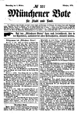 Münchener Bote für Stadt und Land Donnerstag 8. Oktober 1874