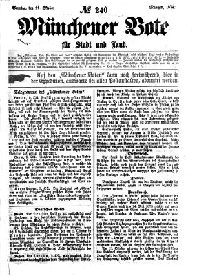 Münchener Bote für Stadt und Land Sonntag 11. Oktober 1874