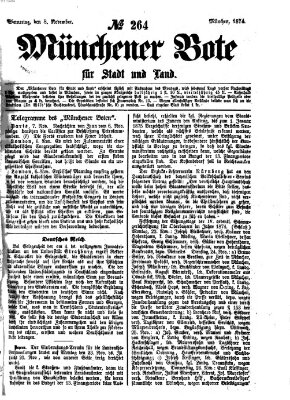 Münchener Bote für Stadt und Land Sonntag 8. November 1874
