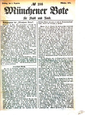 Münchener Bote für Stadt und Land Freitag 4. Dezember 1874