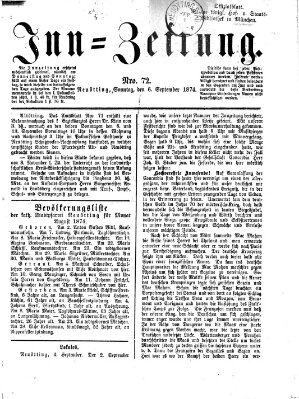 Inn-Zeitung Sonntag 6. September 1874